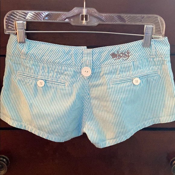 Teal striped shorts - Picture 2 of 3